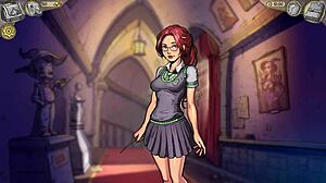 Playing with cute toy in innocent witches game