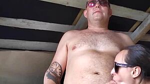 stepsister loves when i touch her pussy while she stroke my dick until huge cumshot on pussy