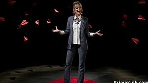 Blonde Domme Anal Fucks Black Slave with Strapon in Bondage!