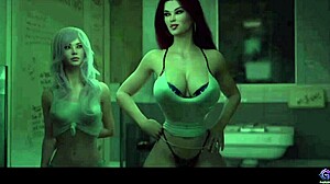 threesome with step aunt and stepsister's friend in 3d hentai 😈