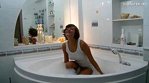 russian girl sima zasadilo relaxes in the bathtub