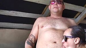 stepsister loves when i touch her pussy while she stroke my dick until huge cumshot on pussy