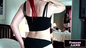 Gothic Femboy Toying With Anal Beads