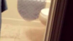 Shy Woman Enjoys A Relaxing Shower Bathing Session