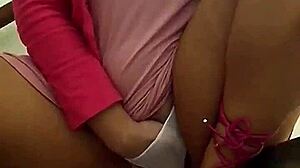 angel lima feels so aroused masturbating publicly on the building stairs, her heart racing with excitement