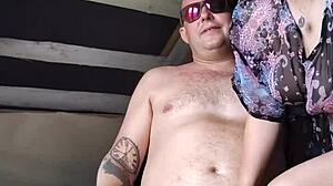 stepsister loves when i touch her pussy while she stroke my dick until huge cumshot on pussy