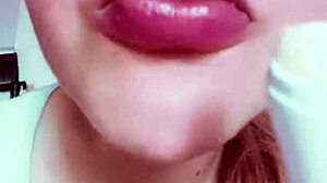 Nude Chick With Lipstick Teases Slave In BDSM