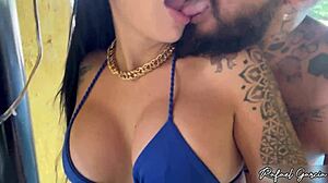 Latina Teen Fucked in Abandoned Kiosk on Santos Beach POV