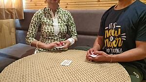 Stepmom Loses Her Pussy In A Dirty Card Game Bet