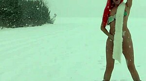 Skinny girl with small tits flashes and orgasms outdoors in garden