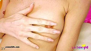 Skinny teen blonde reveals sexy body