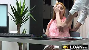 Needy blonde sucks huge cock for new furniture