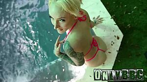 Tatted Blonde Kitty Quinn Oiled And Fucked Hard By BBC In Miami Pool