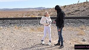 Becky Summers finds a big cock on her hike and brings it home