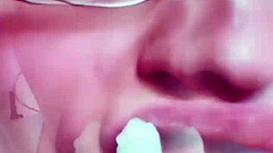 Nude Chick With Lipstick Teases Slave In BDSM