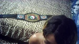 Behind Scenes Wrestling Match with Pornstar Champion