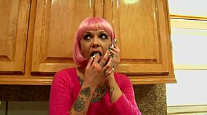 Tattooed Sparky Sin Claire With Black Stud Outdoors