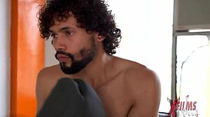 hot latina women suck the boxing coach's big cock in the gym