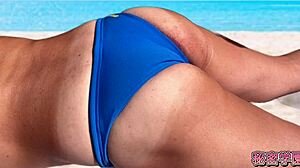 Dicks sticking out of swimsuit at secret school