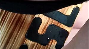 Slave dominated with pillory in homemade session