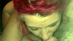 Redhead Streetwalker Sucks Dick Naked in Truck Backseat!