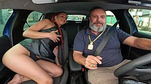 lua baiana enters the car for just a blowjob in outdoor casting interview