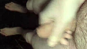 sexy amateur with big cock masturbates naked outside in the cold