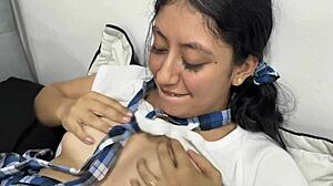 I milk her huge tits and we cum together! 😍