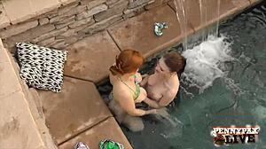 hot tub action with lesbians penny pax.