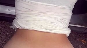 Hooker Sucks Bareback, Swallows Load Publicly