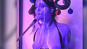 Beautiful devil passionately gives blowjobs filled with cum