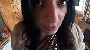 cheating wife dances playfully with husband's friend while he's away