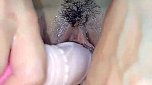 La coneja tries triple dildo penetration when horny.