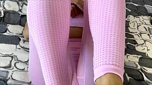 my stepsister's oil footjob makes me cum on her feet