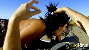 Blooming teen with sexy body gets intensely fucked in doggystyle position.