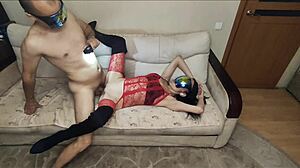 Bondage Sex With Skinny Wife In Doggystyle