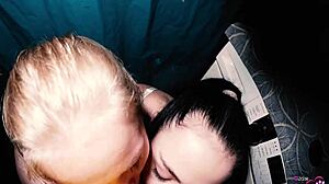 double oral fun in bathroom