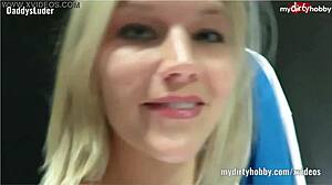 Hot fuck in the car with blowjob and creampie