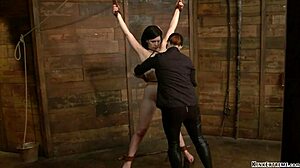 bound lesbian bent over and fingered in hogtie bondage 😏