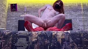 Stepsister passionately fucks her bitch friend in the hotel, licking her big natural tits.