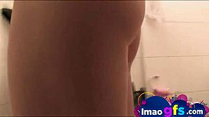 young blonde naked body close-up with fingering masturbation