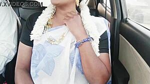 Indian Bhabi Engages in Car Romance with Dirty Talks