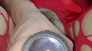 Wet pussy squirts intensely on Coca Cola bottle