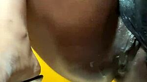 Wet Black Amateur Assfucked Pussy Cream Machine