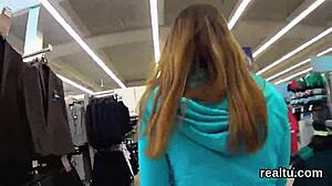 Stunning czech chick was seduced in the hypermarket and shagged in pov