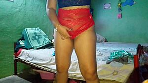 Ebony brunette models lingerie for big ass fan