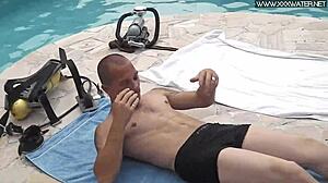 Hungarian Babe Gives Monster Cock Blowjob By Pool