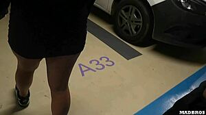 a very slutty chilean gets big ass pounded in public parking lot 😈 anal rough