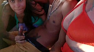 We paid the driver with our tight pussies in the car.