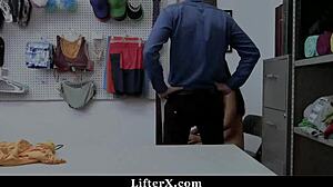 THE PRETTY SHOPLIFTER GOT CAUGHT AND NOW PAYS WITH HER PUSSY IN DOGGYSTYLE